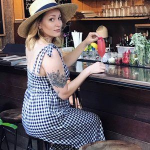 J. Crew Black Gingham Shoulder Tie Summer Dress